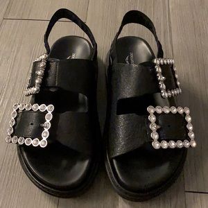 Zadig & Voltaire Lambskin Crystal Sandal